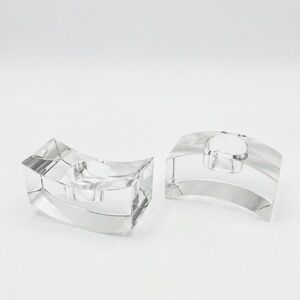 70’s 80’s ROSENTHAL Arched Crystal Votive Candle Holder Minimalist MCM Luxury
